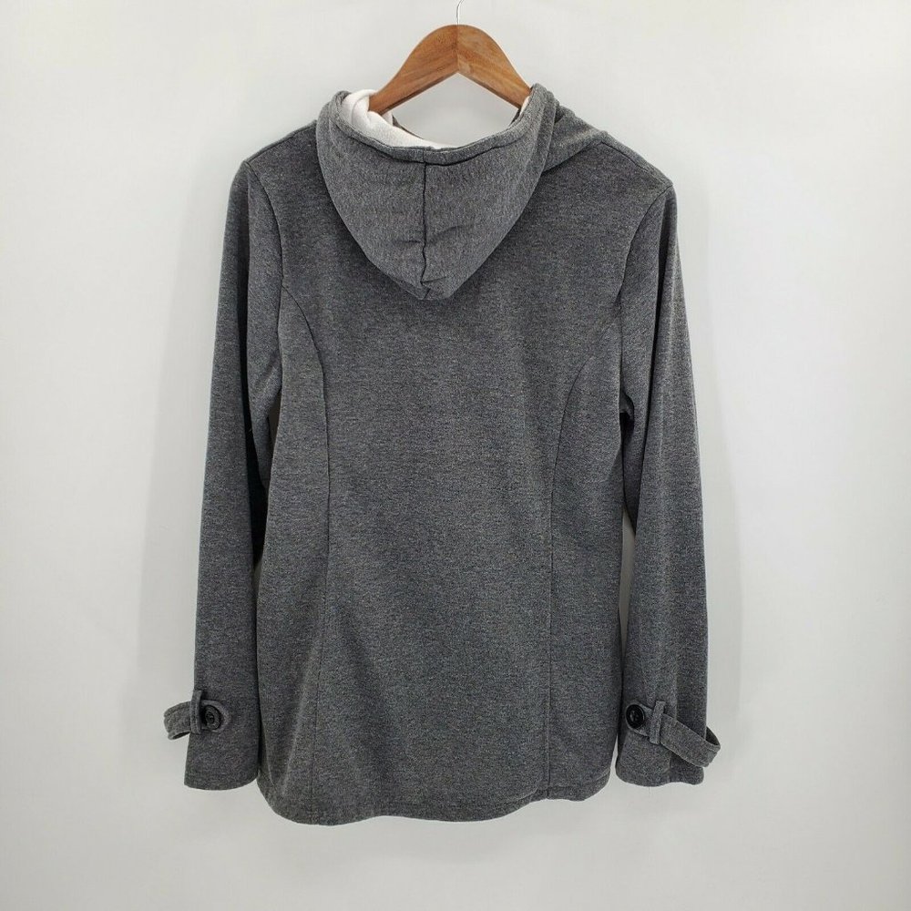 Womens Toggle Duffle Coat Size XL Gray Zip Peacoat - Picture 3 of 10